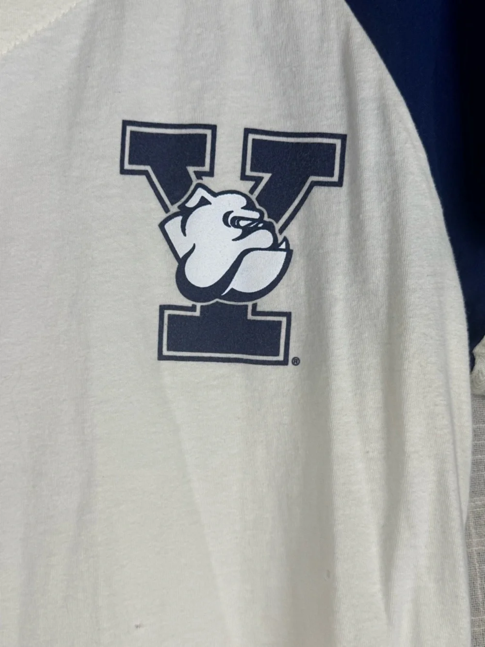 Yale Cropped Baseball Tee M Ivy League Preppy Varsity Graphic Top - Picture 3 of 10